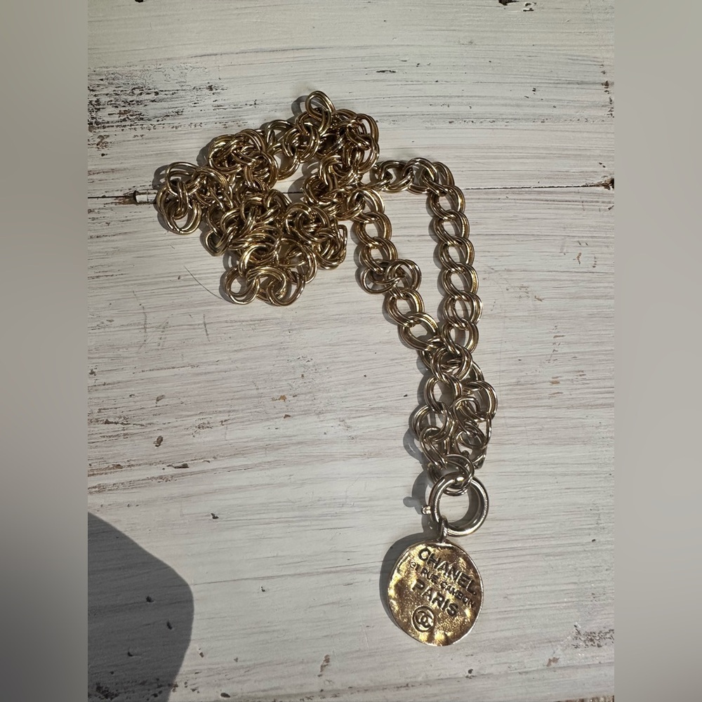 CHANEL Gold Chain Necklace with Paris Pendant - Picture 12 of 12